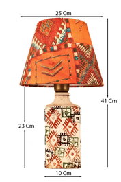 Opviq Lámpara de Mesa de Cerámica BK032 Multicolor